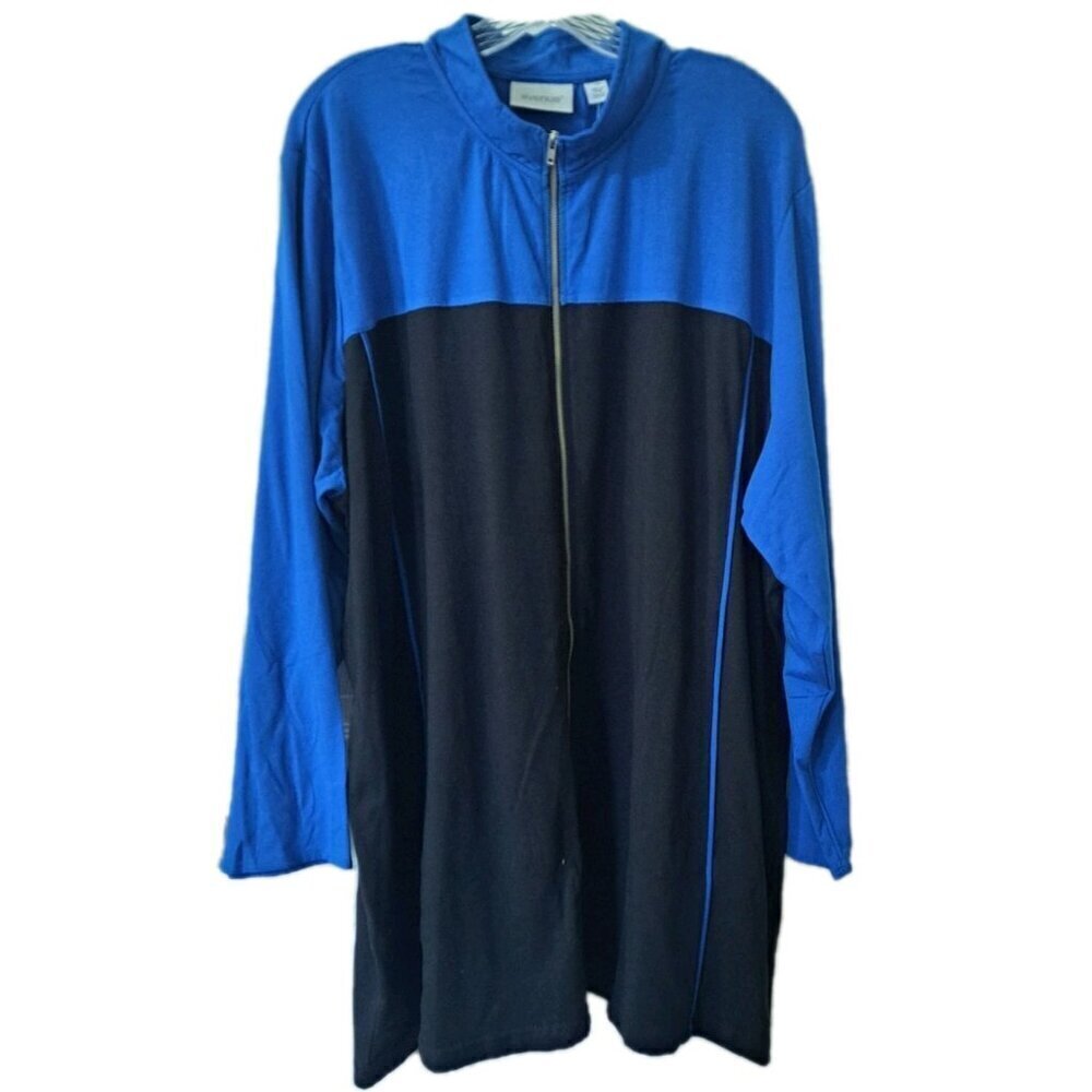 Avenue Women's 30/32 Women's Blue Colorblock Full Zip Long Jacket